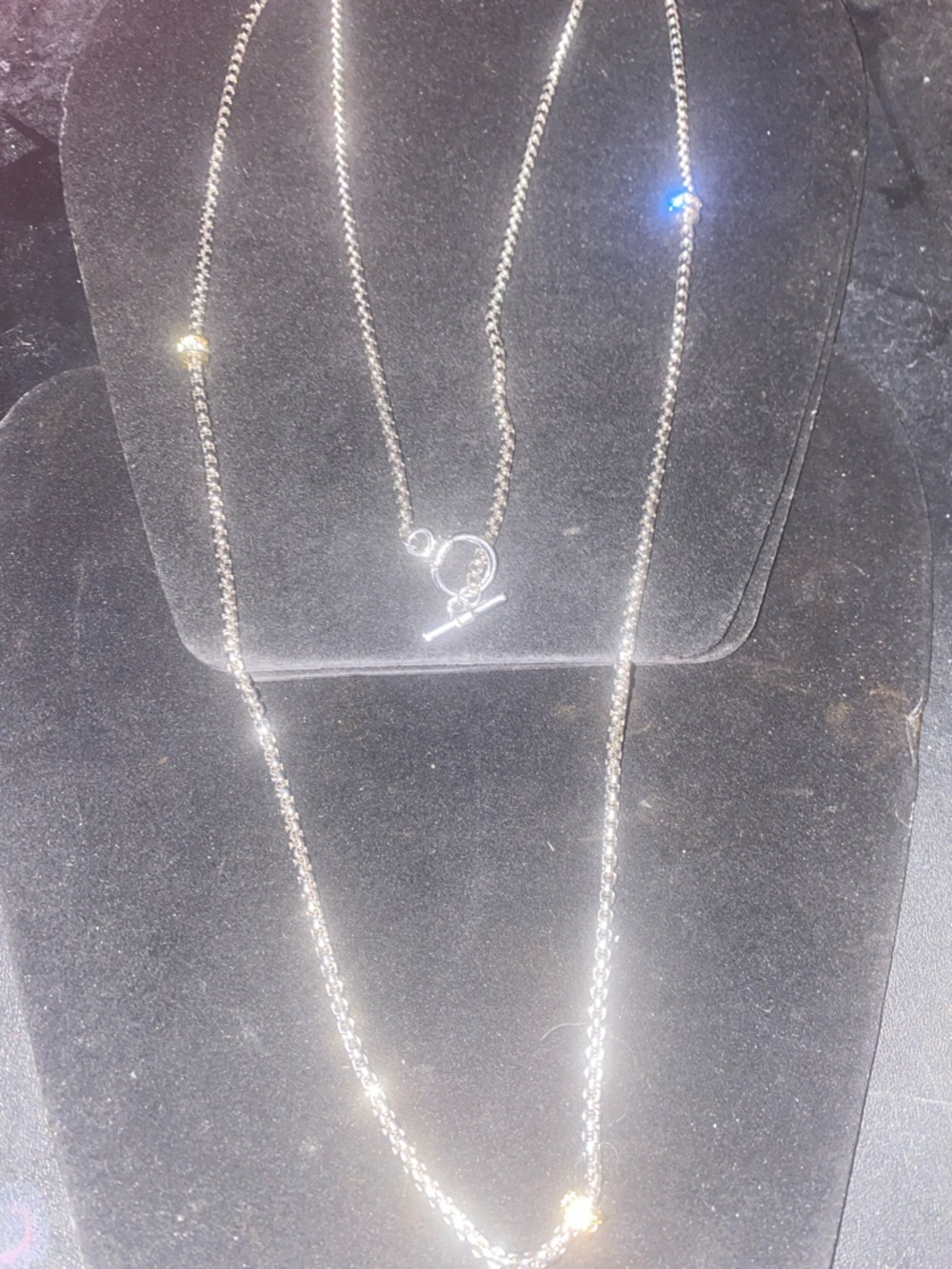 Sterling Silver Toggle Chain Necklace - Silver